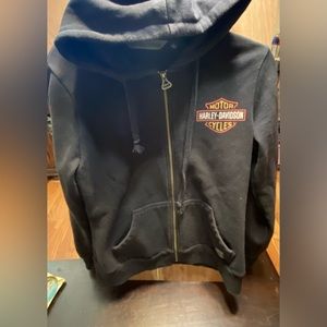 Black Harley Davidson zip up hoodie